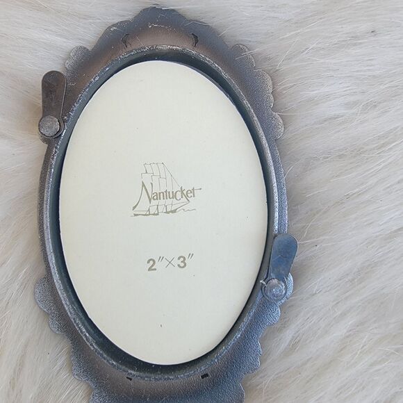 Nantucket pewter 2x3 mini photo frame matte silver tone - Picture 3 of 3